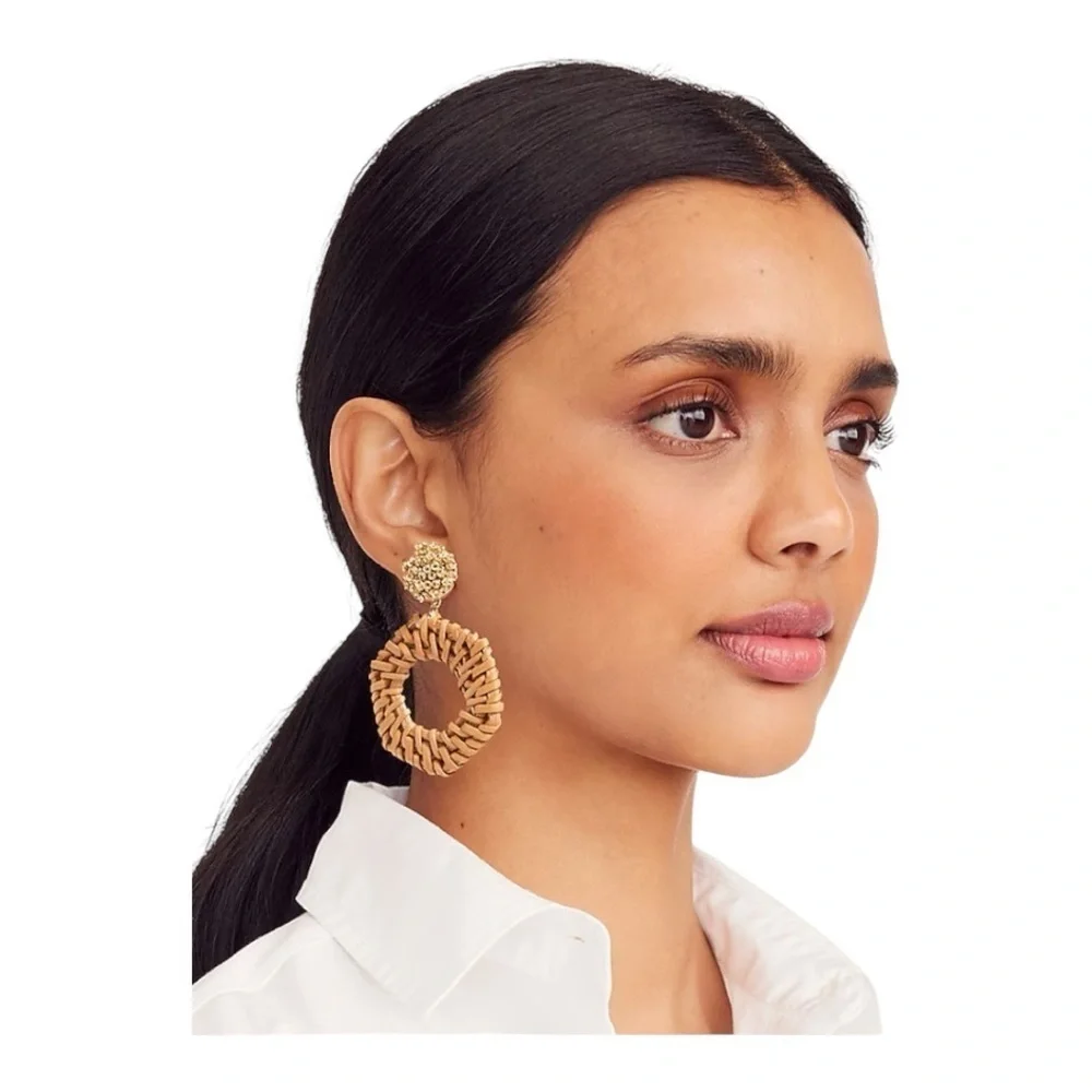 NWT-J. CREW-RATTAN BEAD EARRINGS